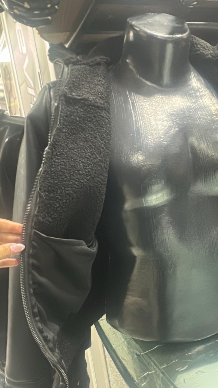 Chaqueta cuero textil ovejera T21B